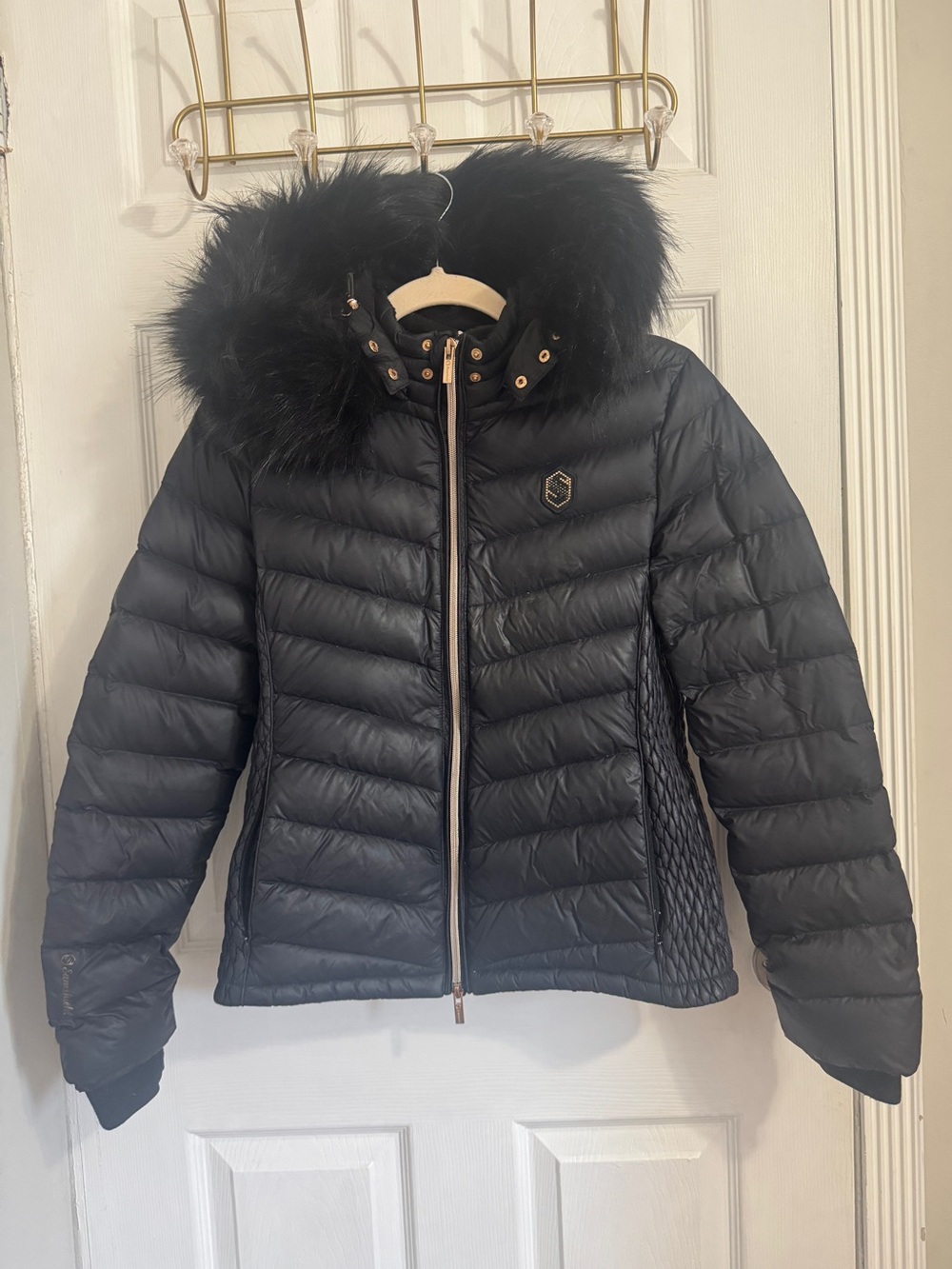 Samshield Courcheval Ladies Down Jacket in Black/Rose Gold